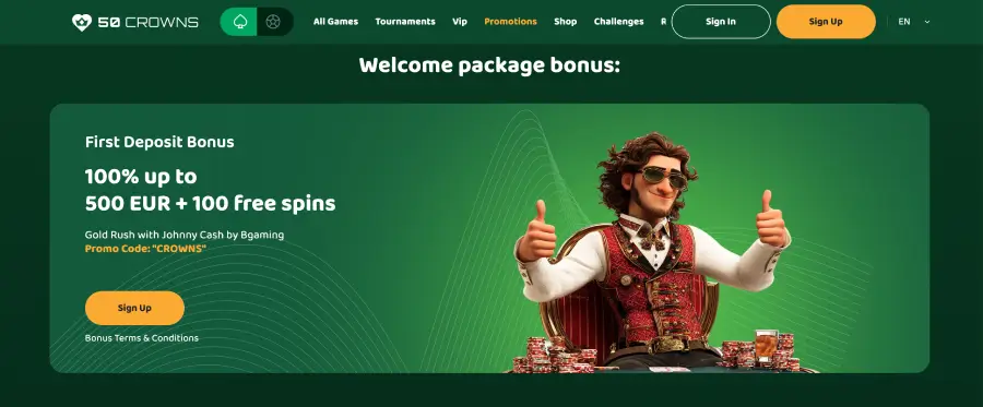 50 Crowns Casino payment methods including Visa, Skrill and crypto